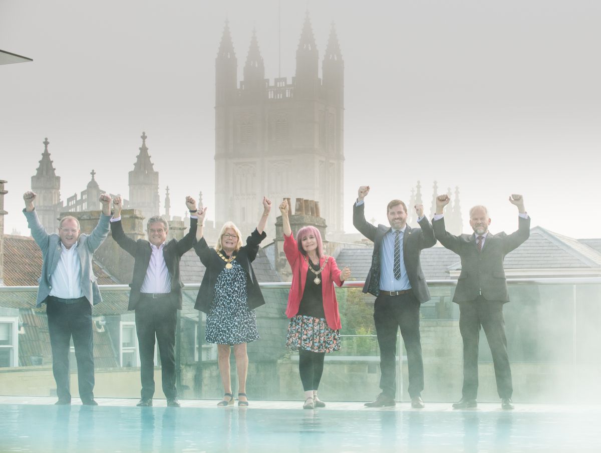 councillors celebrating bath's second unesco heritage award