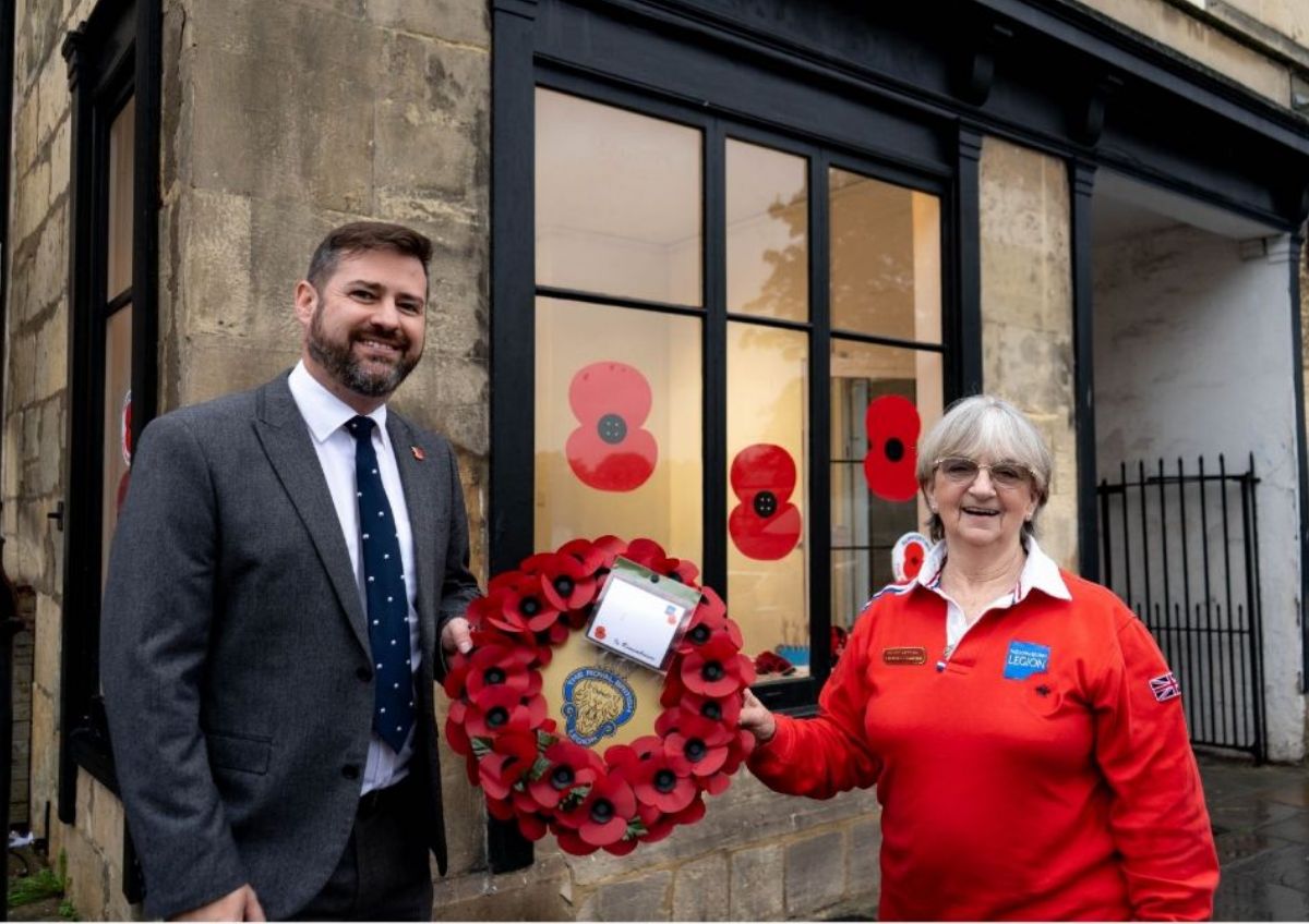 Cllr Kevin Guy, Leader of Bath & North East Somerset Council with RBL Poppy Appeal