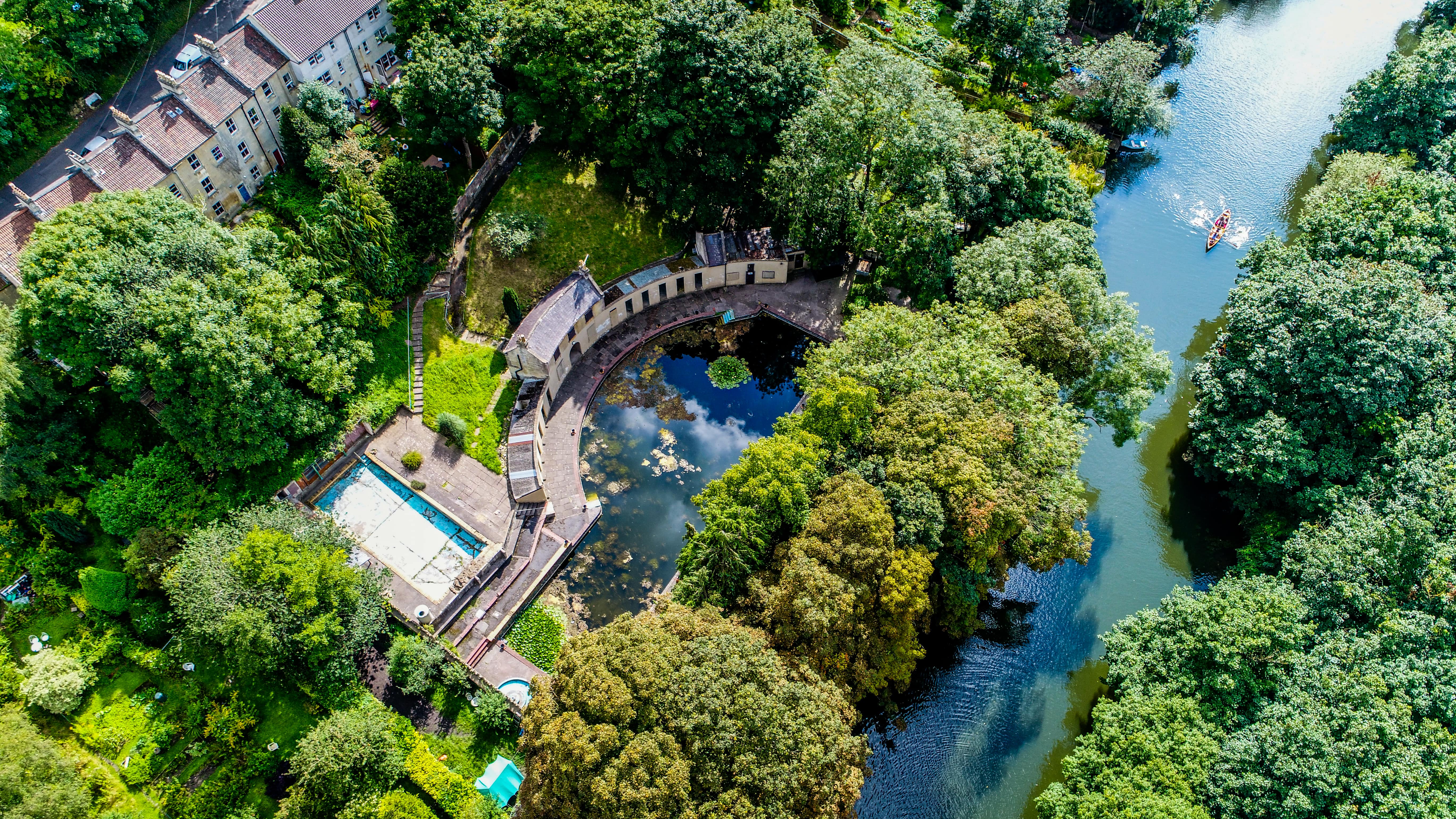 aerial view of Cleveland Pools in Bath