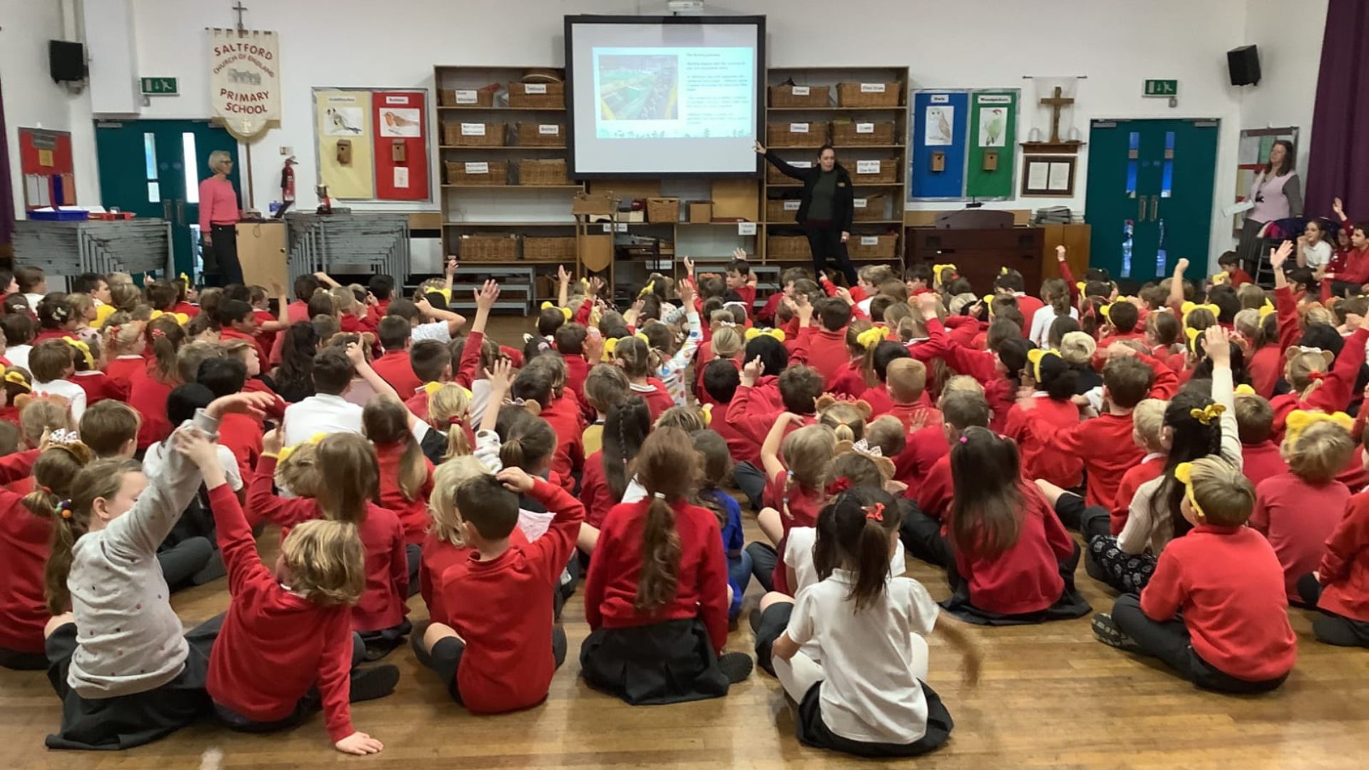 Photo of pupils from Saltford Primary School at assembly