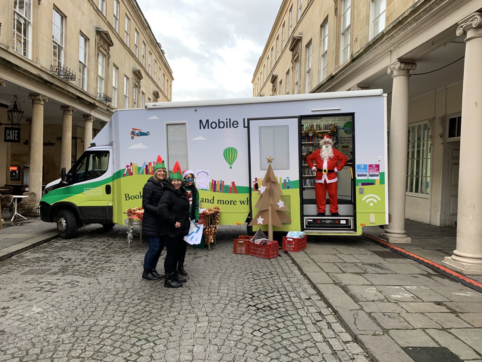 The mobile library in central Bath