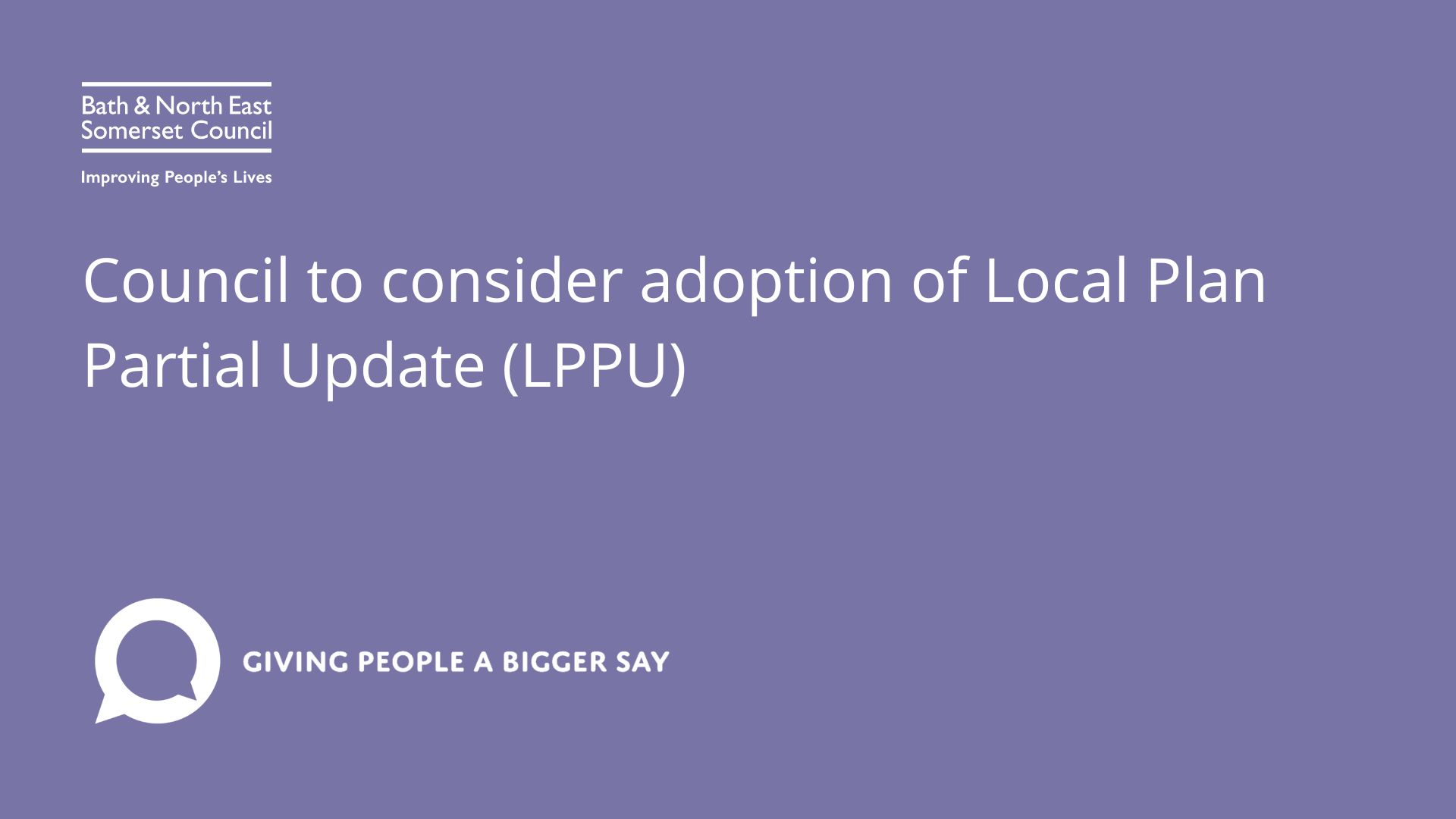 council to consider approving Local Plan Partial Update (LPPU)
