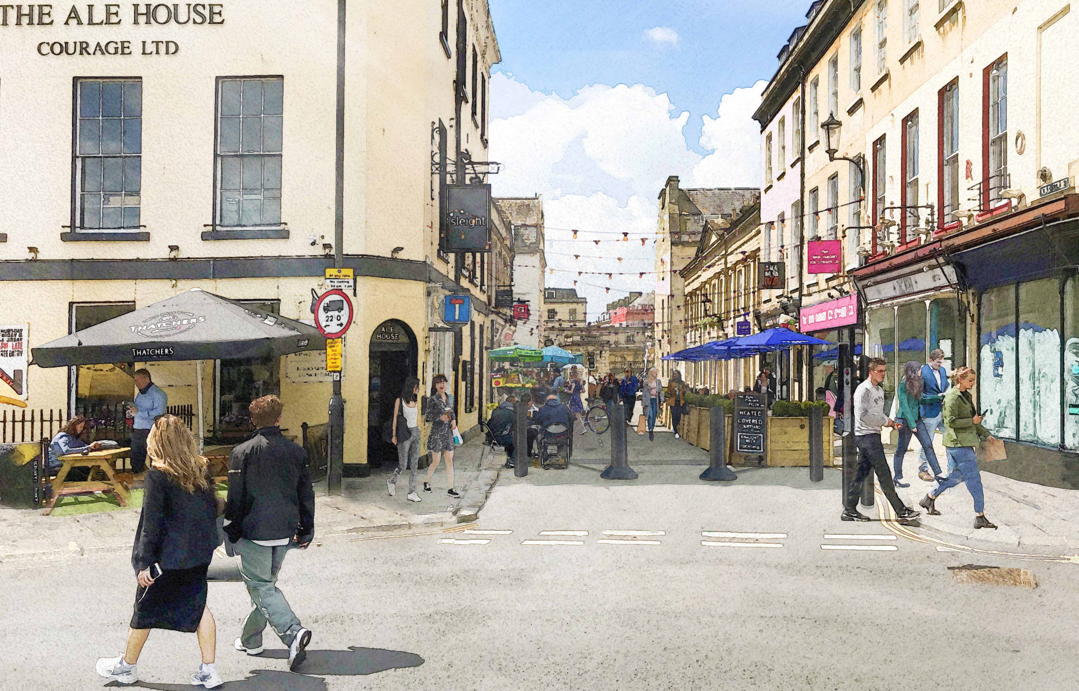 Graphic of York St in Bath