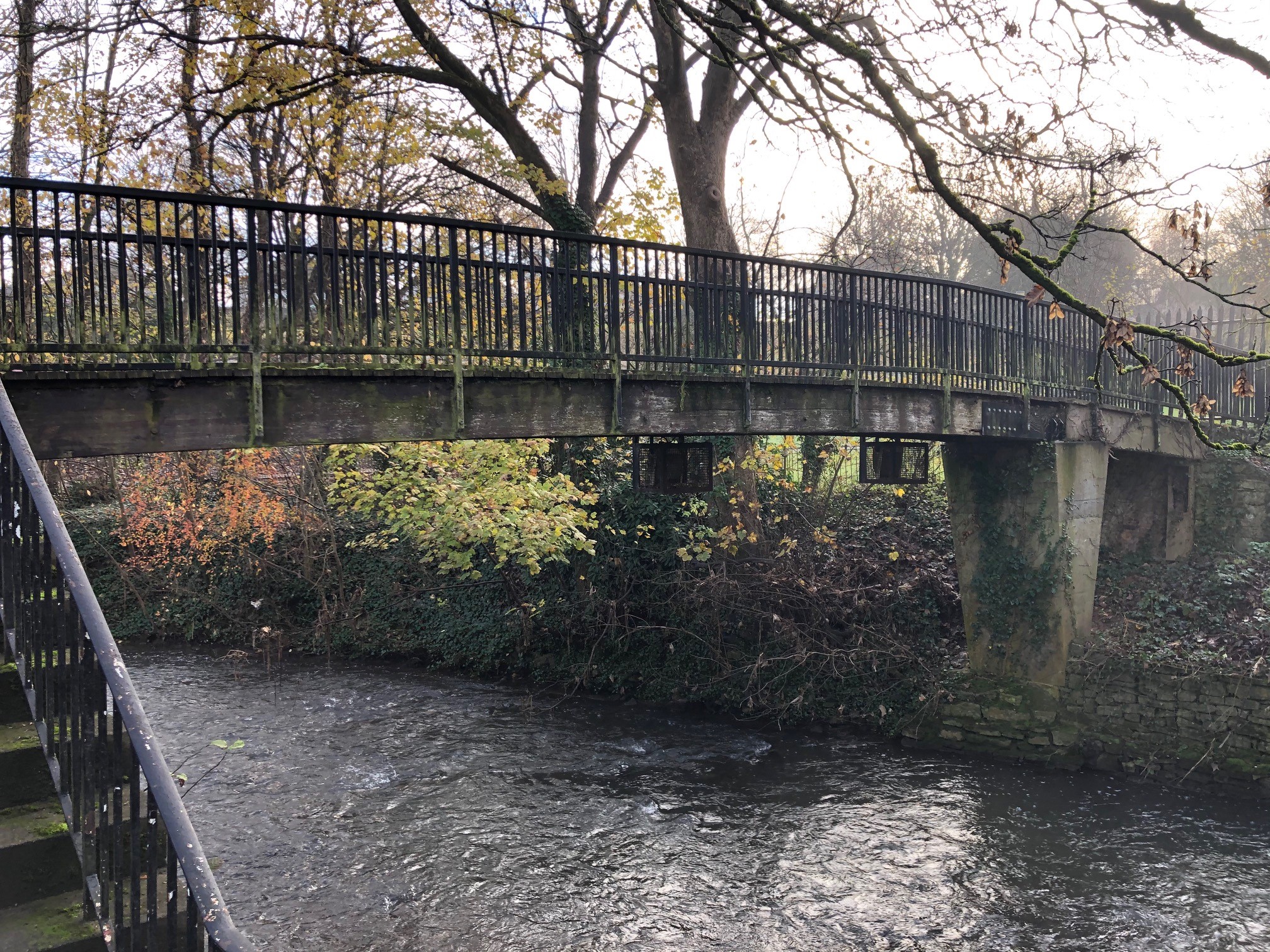 Existing footbridge at Keynsham Memorial Park