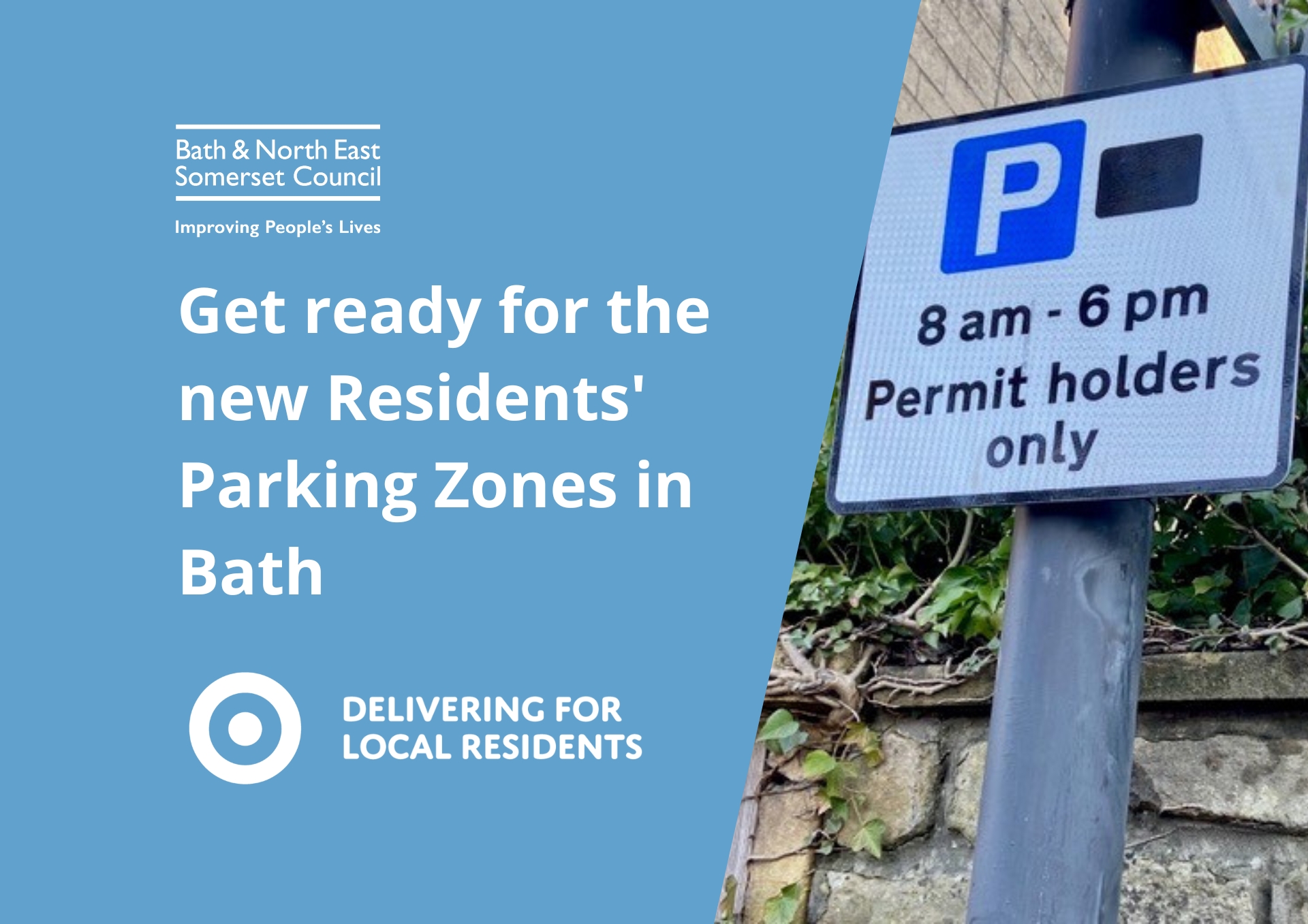 photo of a parking restriction sign saying 8am to 6pm permit holders only