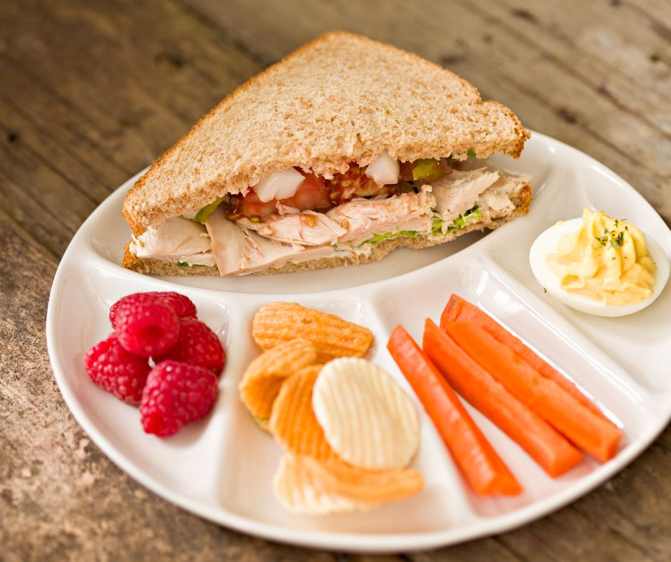 child's lunch on a plate