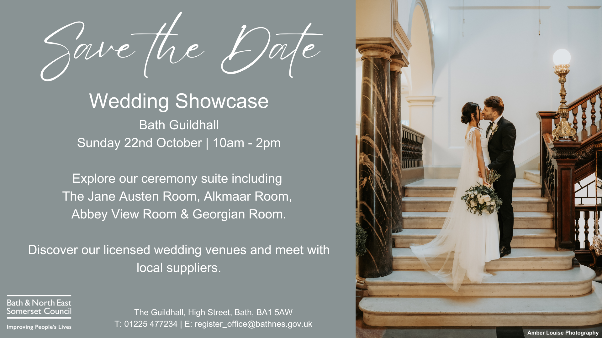 Save the date - for a wedding showcase at Bath’s Guildhall