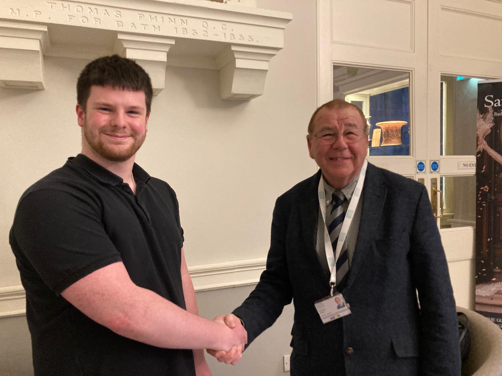 Care leaver Jake with Cllr Paul May