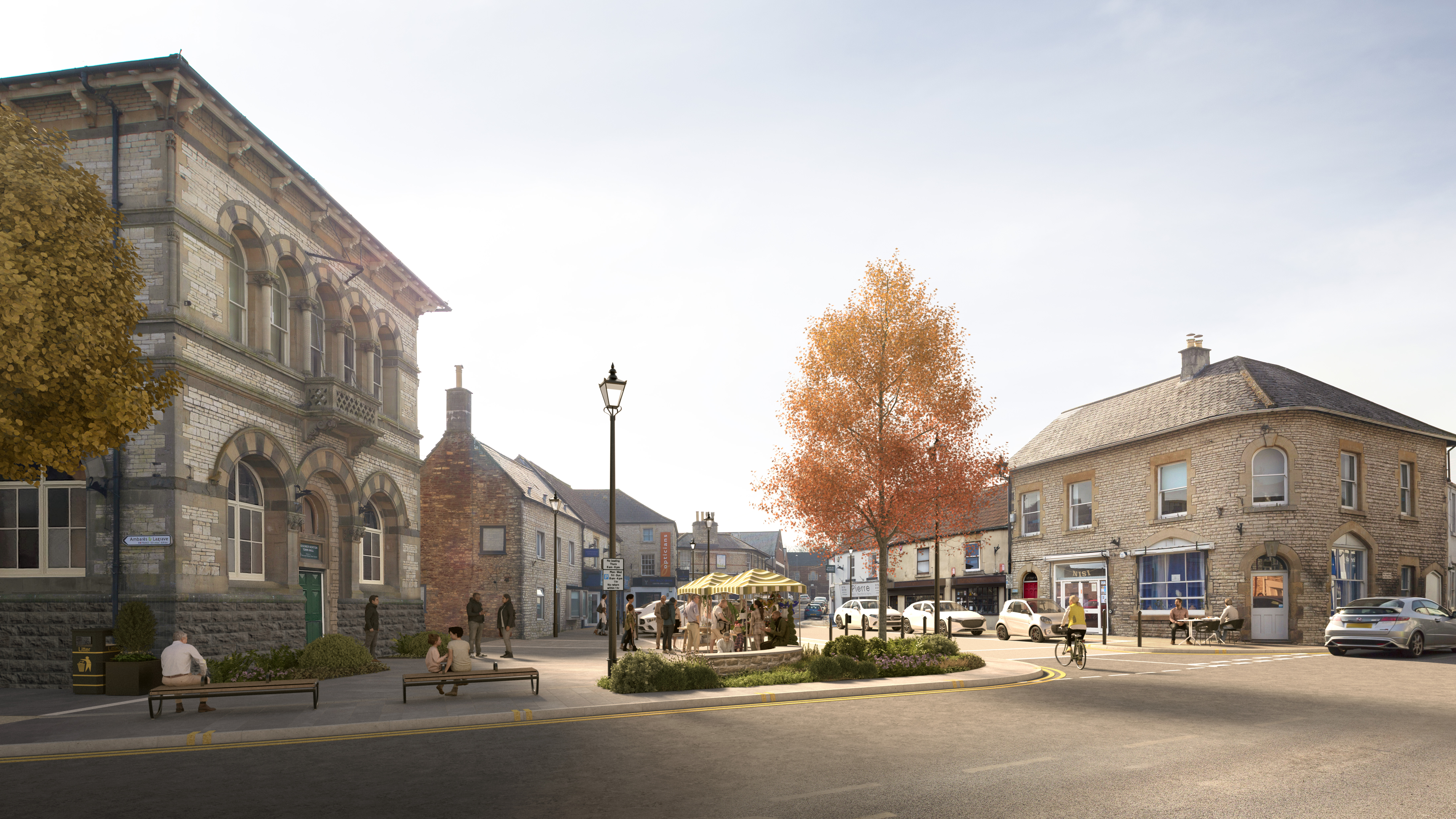 CGI visual of new Midsomer Norton Market Square
