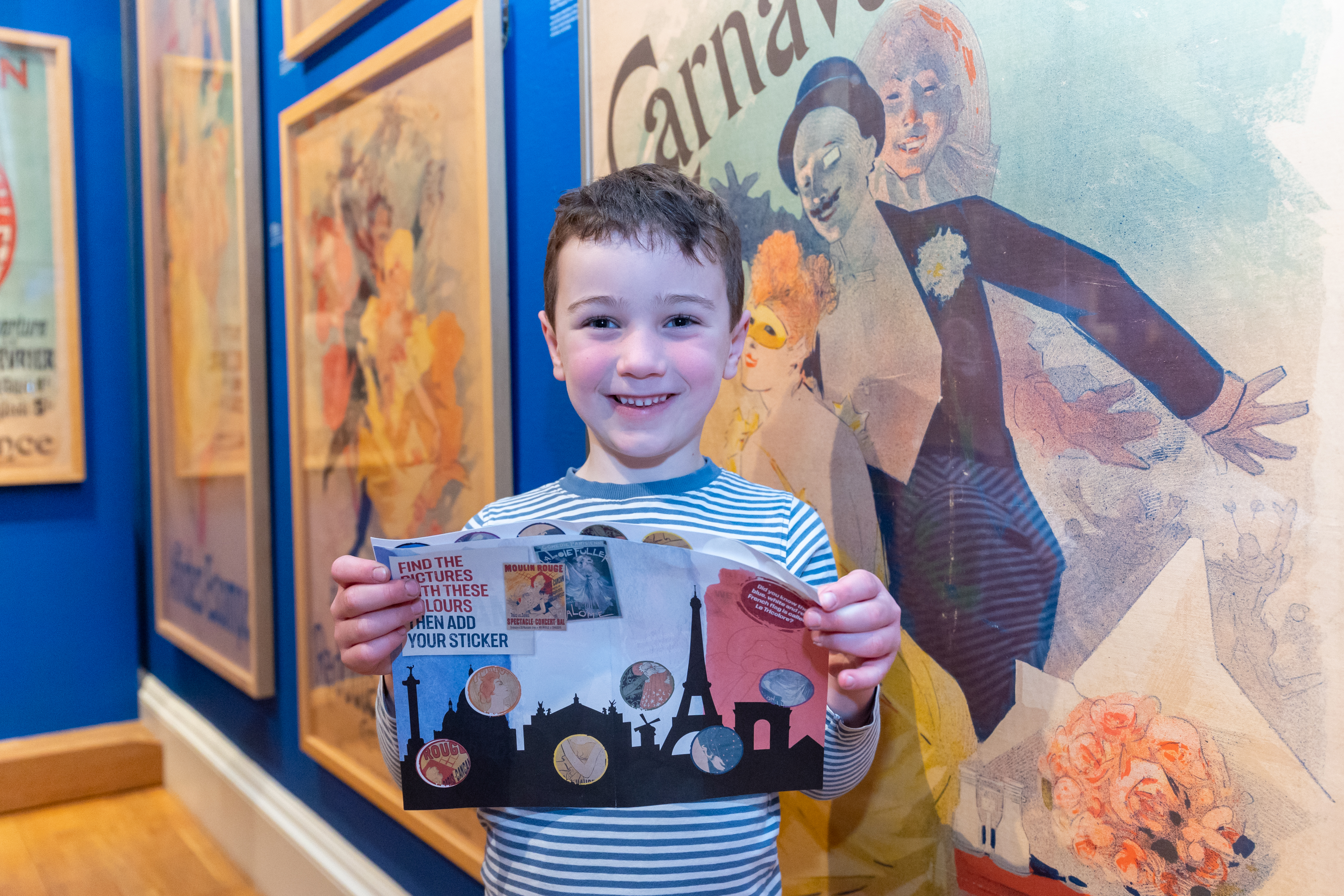 Boy holding a Gallery trail, in the Toulouse-Lautrec exhibition