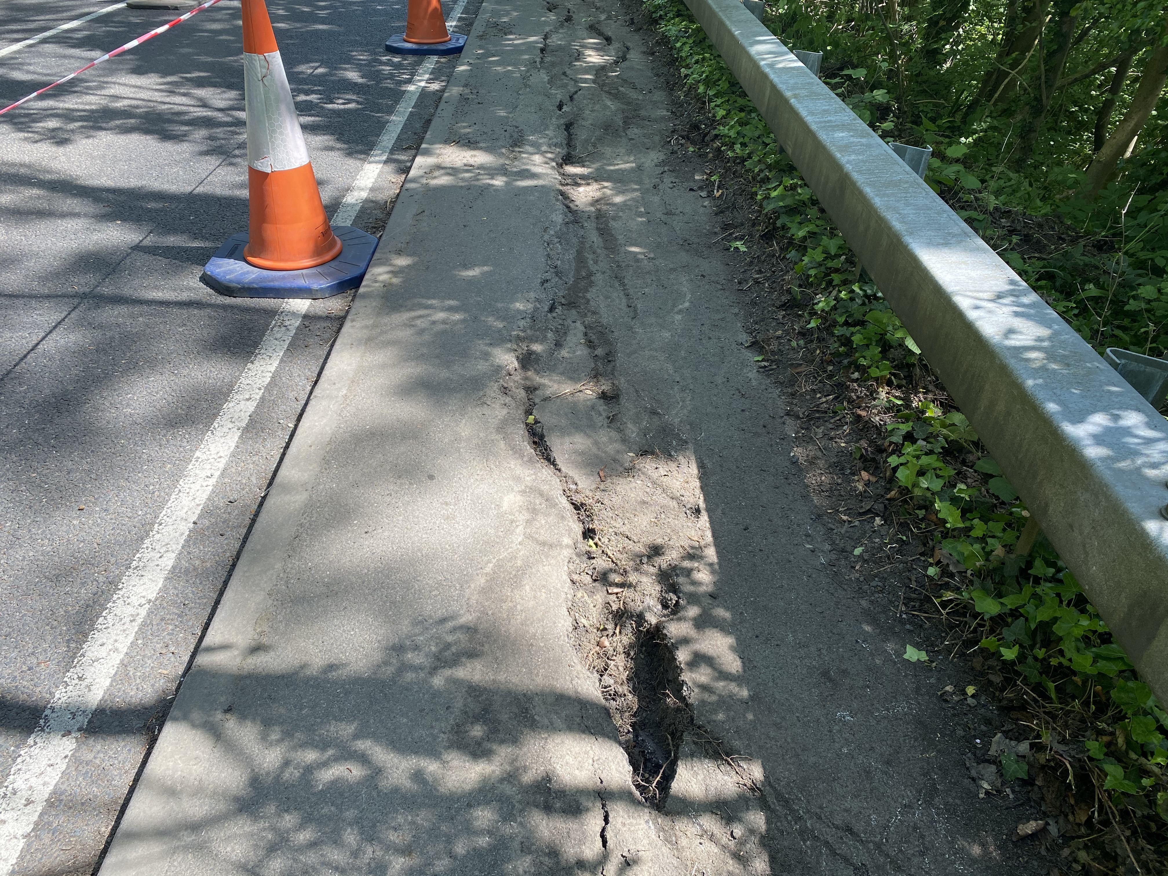 Damaged footway. 