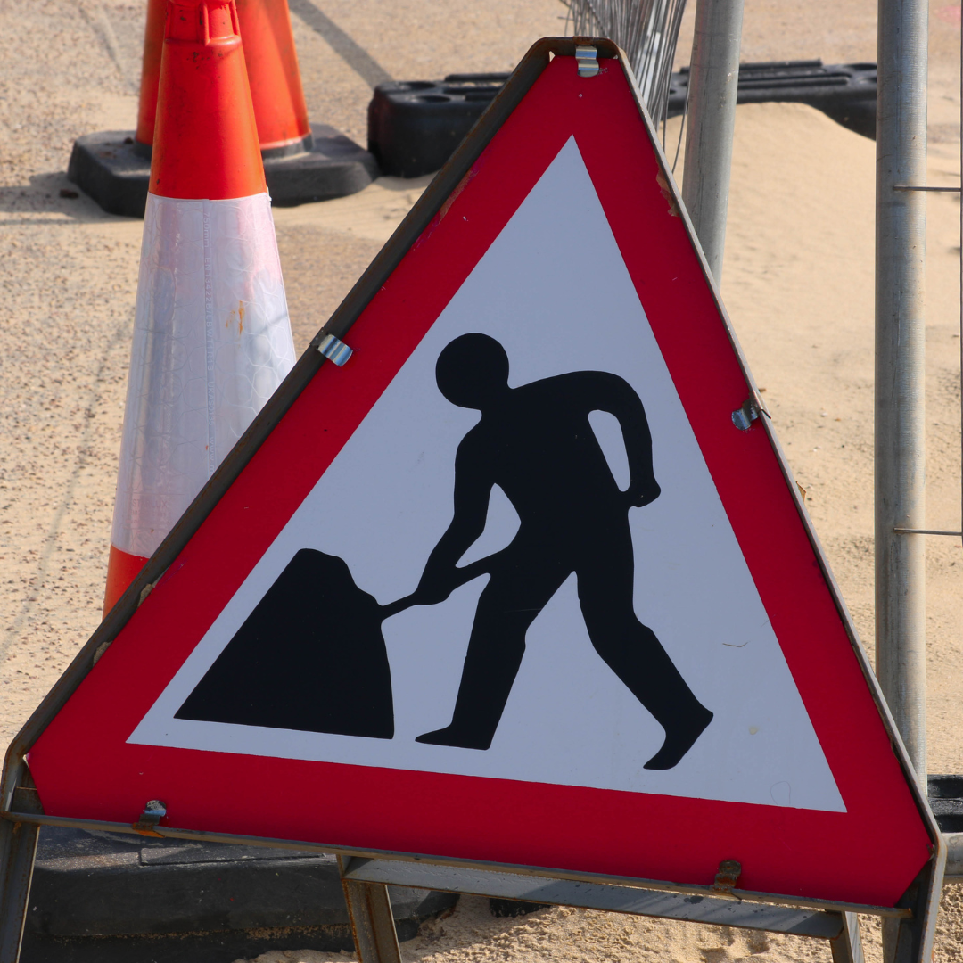 Roadworks triangle sign