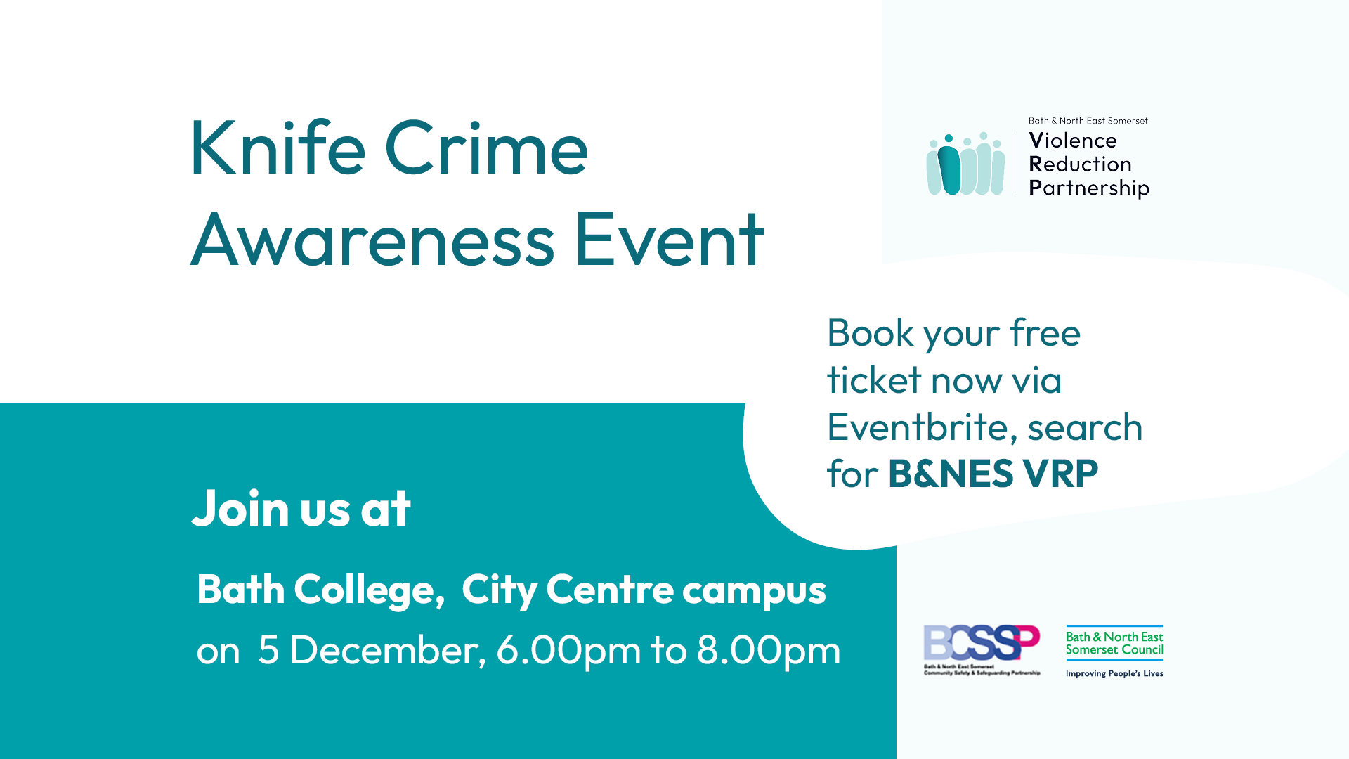 Knife crime awareness event graphic