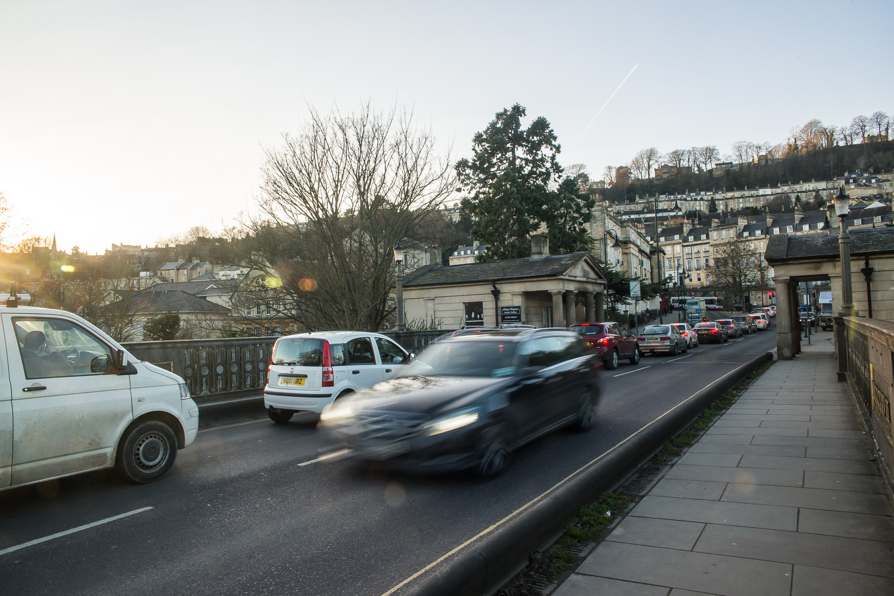 Cars going over Cleveland Bridge