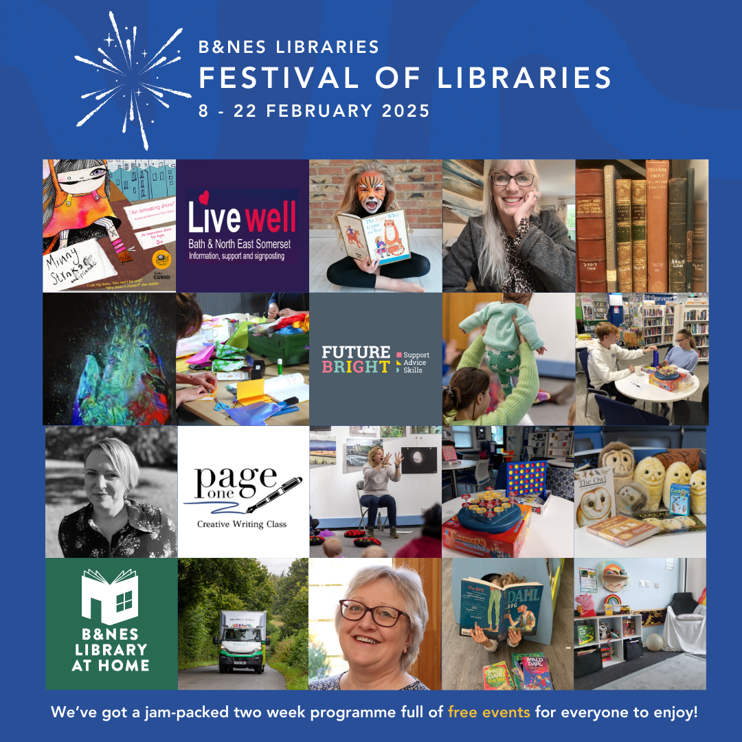 Festival of libraries graphic made up of 20 event photos