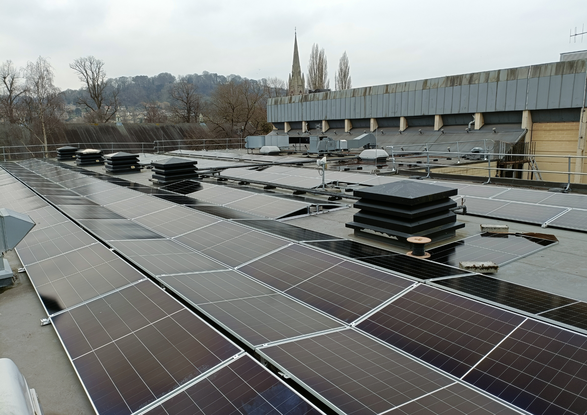 a photo of solar panels on a roof