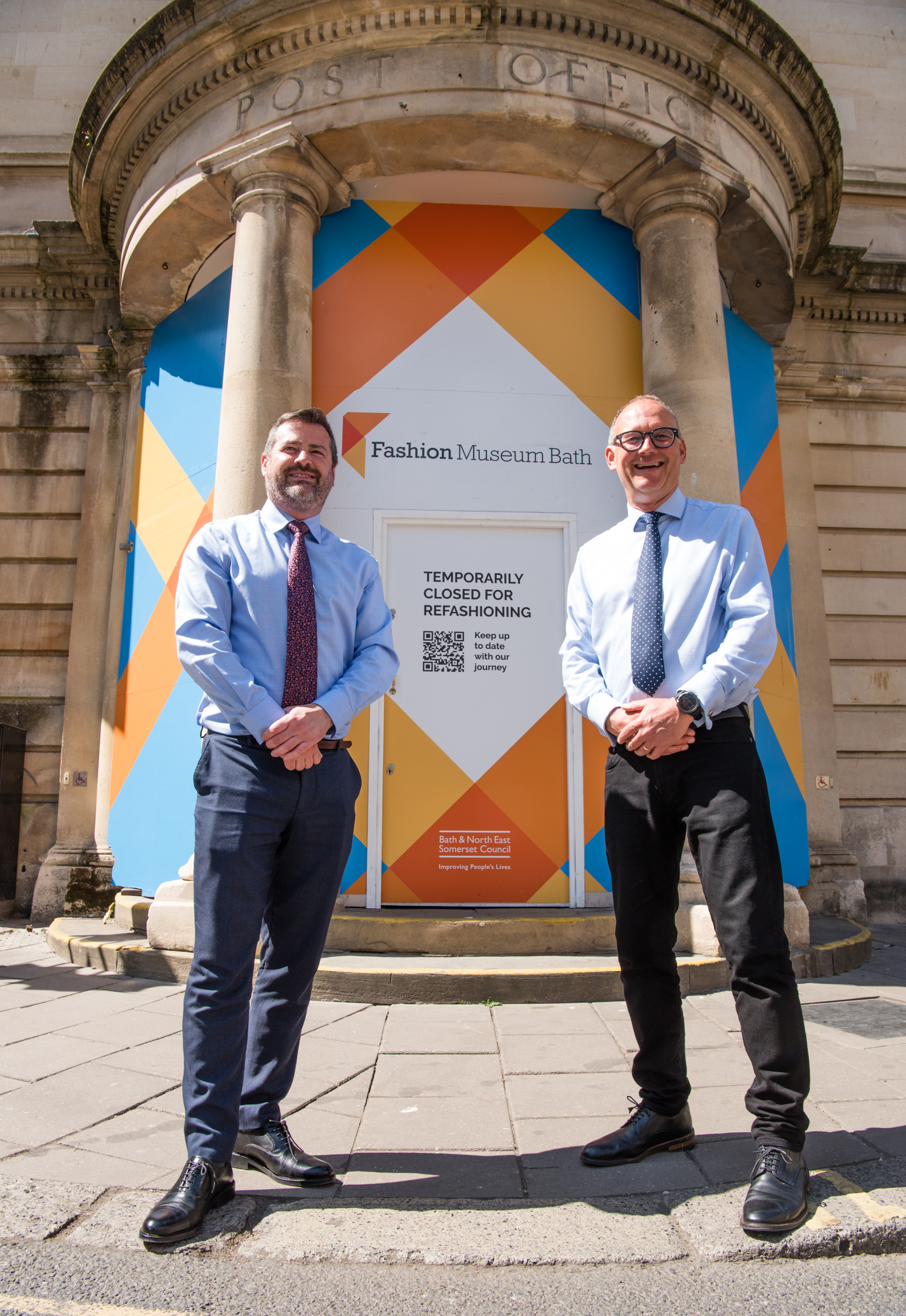 Councillor Kevin Guy & Councillor Paul Roper outside the Old Post Office building