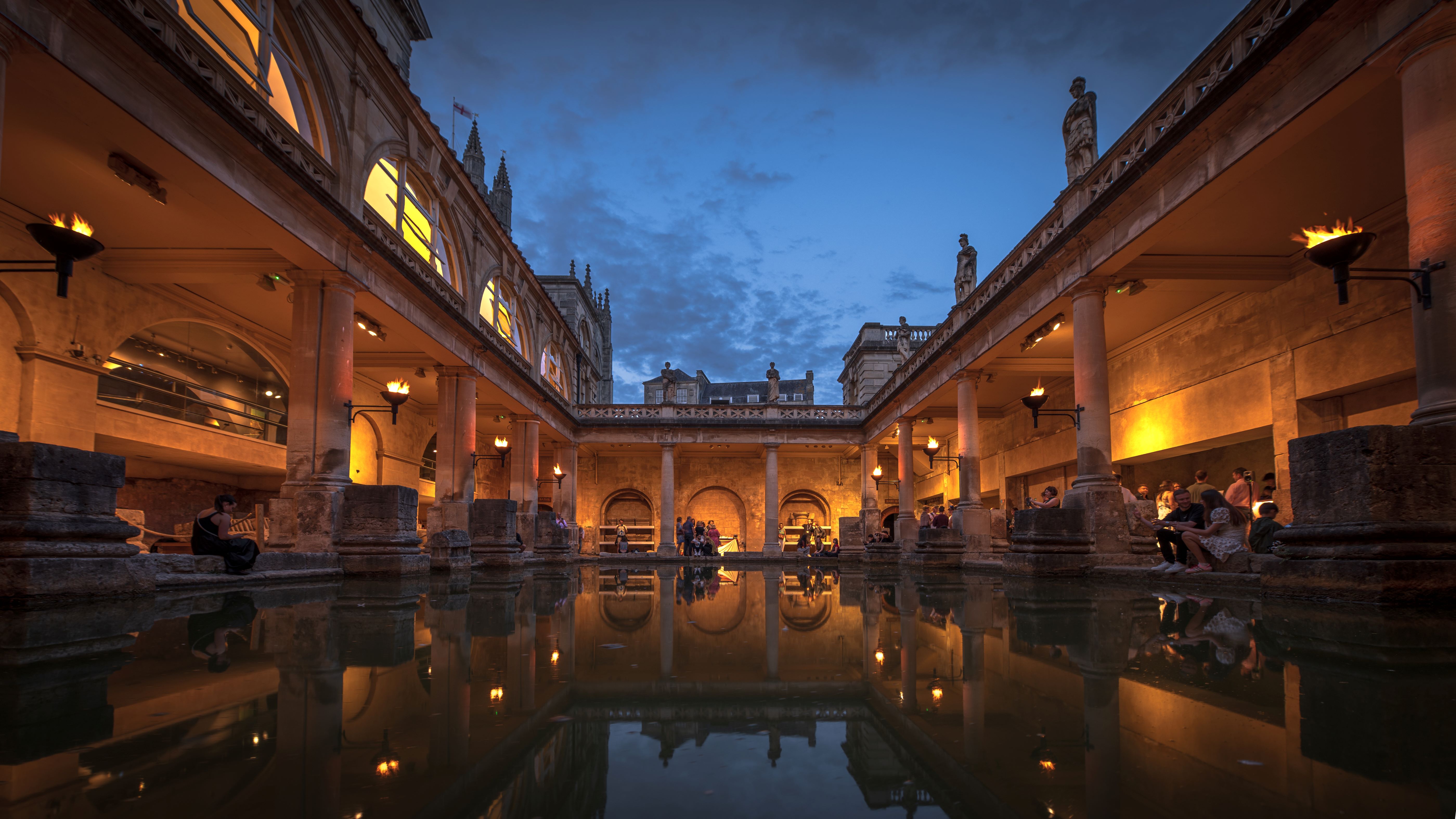 The Roman Baths in the evening 