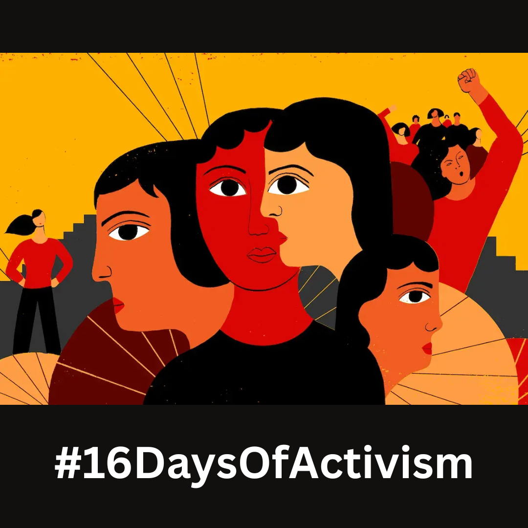 Faces overlay each other for #16DaysofActivism
