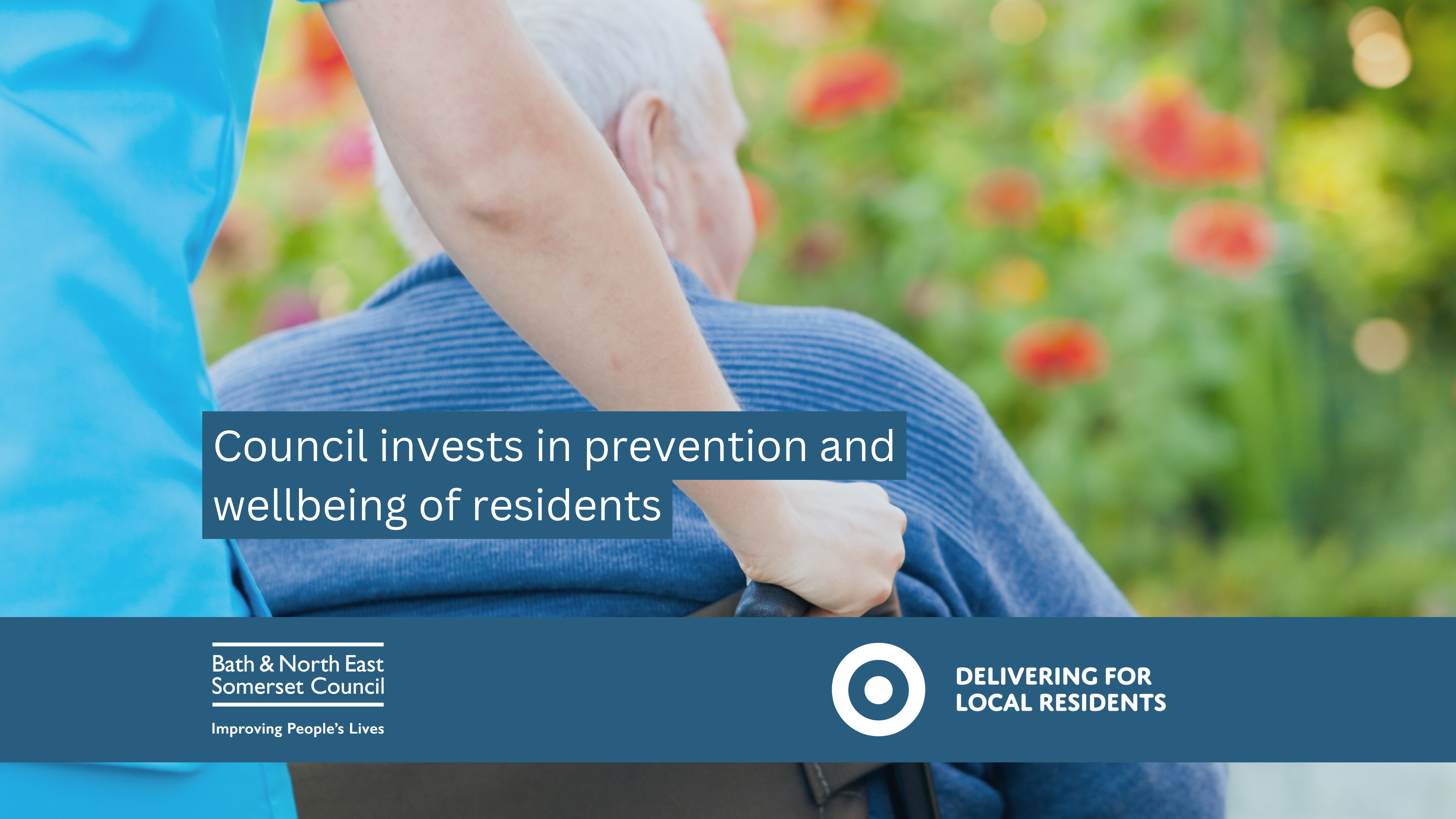 Carer helping elderly man in wheelchair