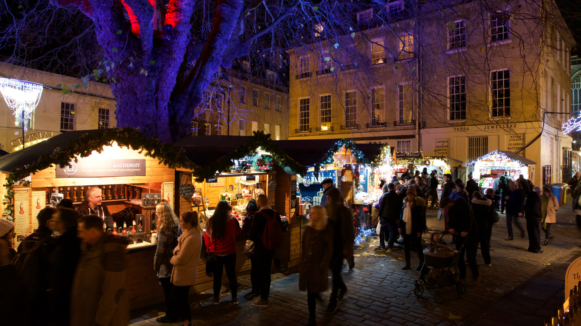 Crowds at Bath Christmas Market