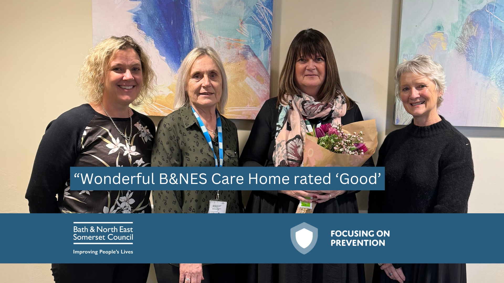 Managers at Combe Lea stood with Councillor Alison Born