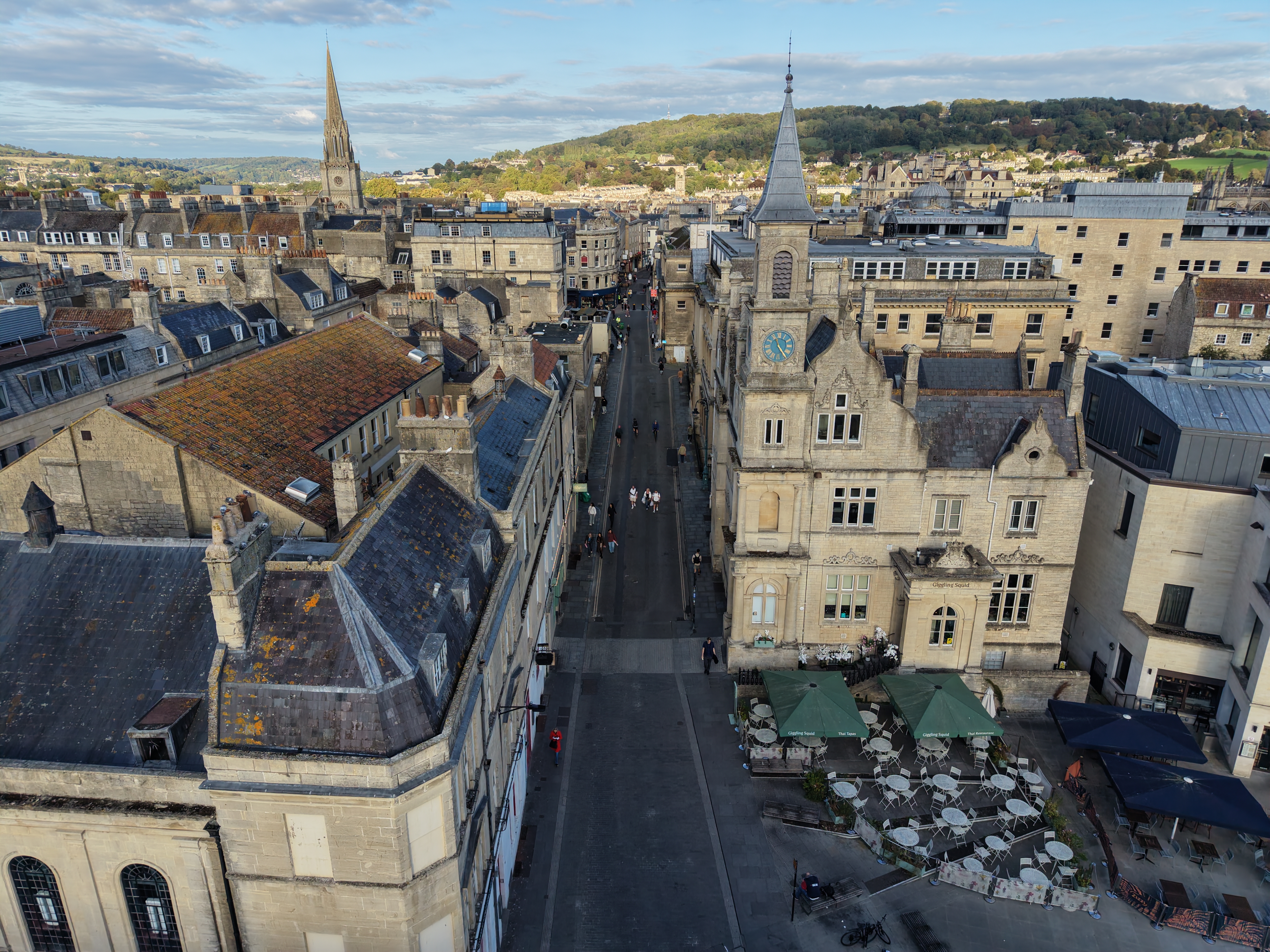 drone photo of Upper Borough Walls in Bath