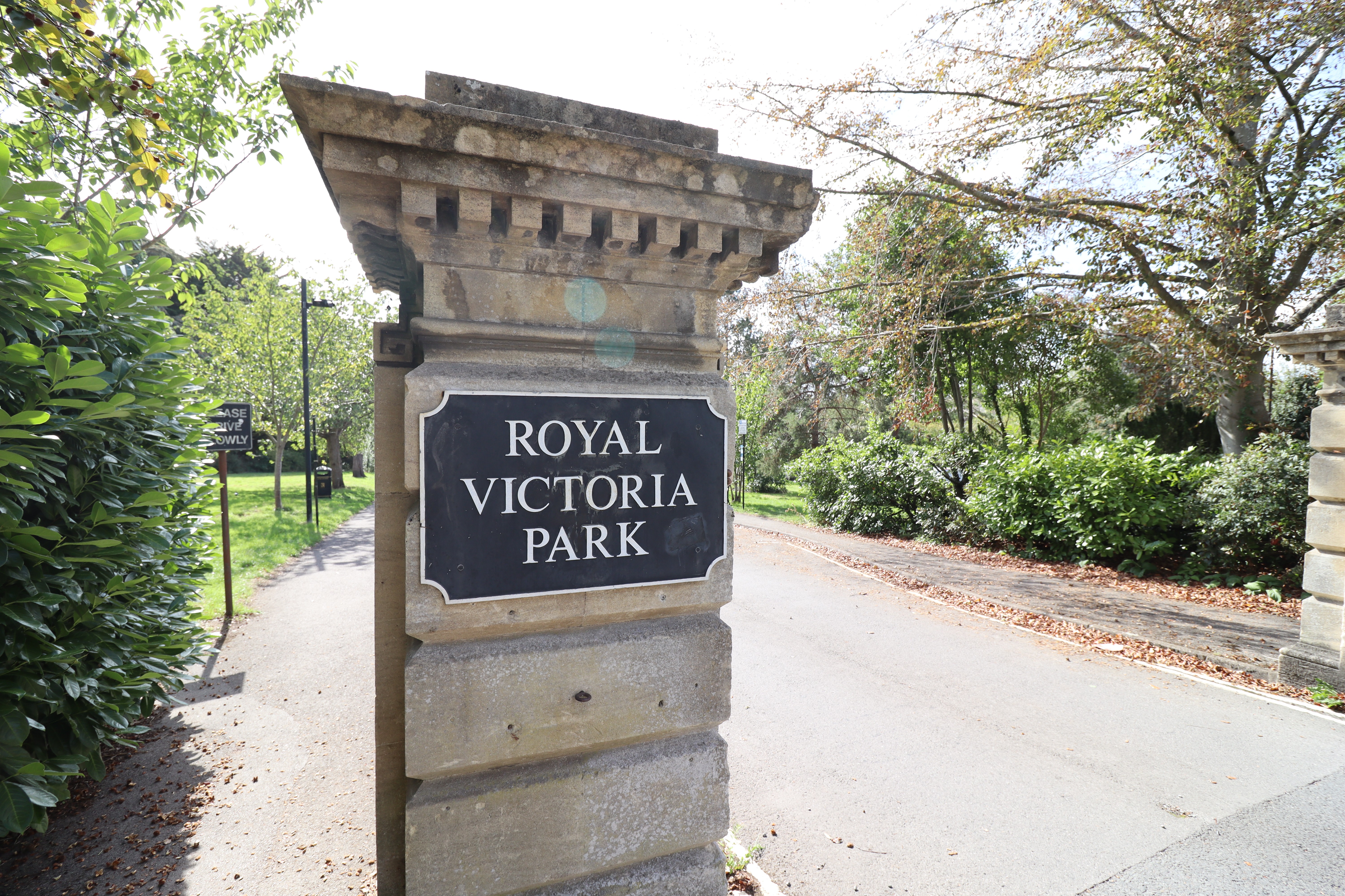 Royal Victoria Park sign.