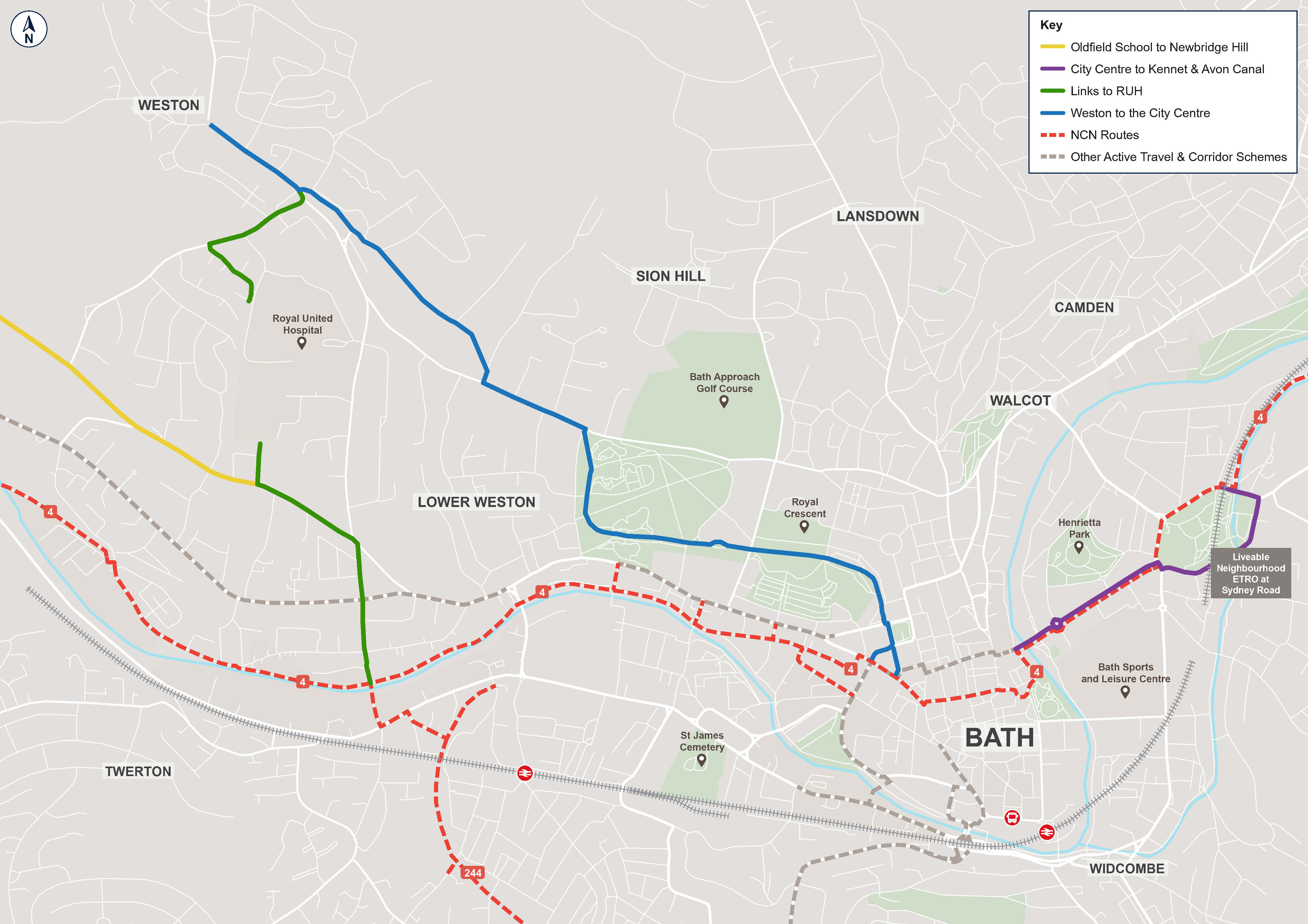 Image of four routes in BWWCL